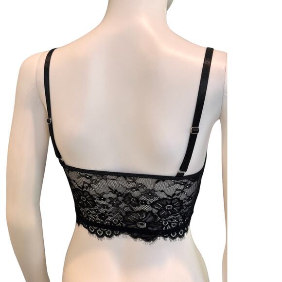 NEW DR DRESSIN Black Floral Laced Up Adjustable Strap Bralette Corset Size XS - Picture 4 of 6